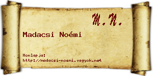 Madacsi Noémi névjegykártya