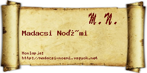 Madacsi Noémi névjegykártya